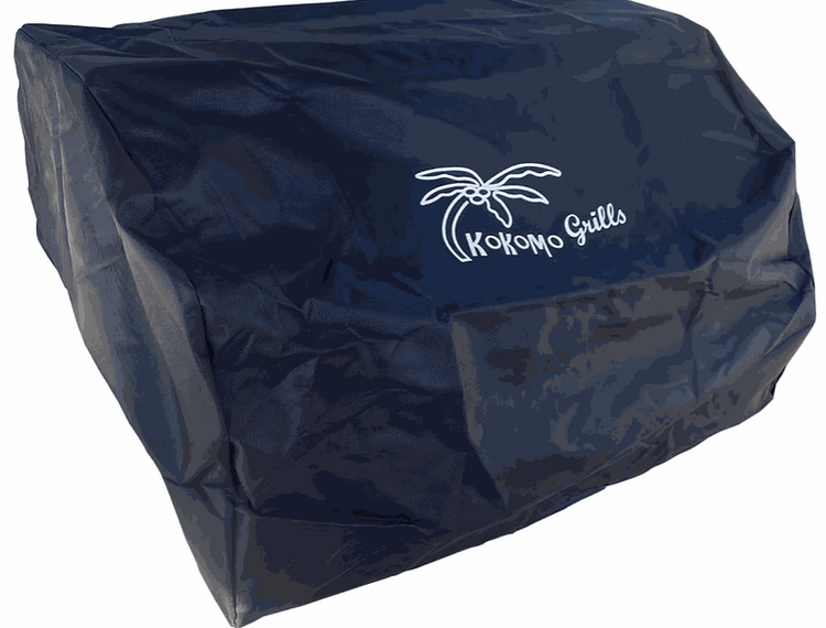 Black Kokomo Grill cover with palm tree logo for outdoor grill protection