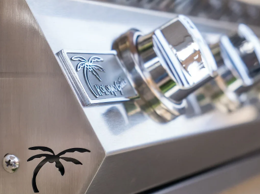 Stainless steel built-in power burner with LED lights and removable grate for wok cooking
