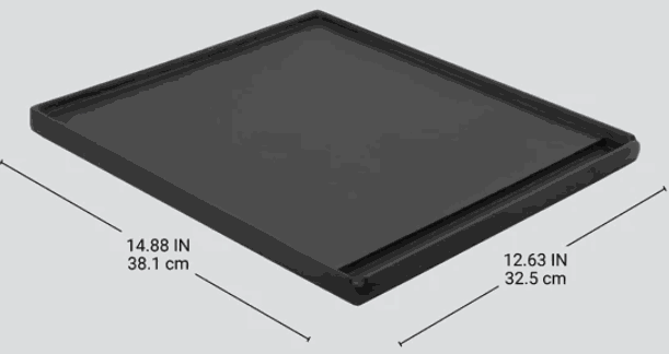 Broil King Signet 320 reversible cast iron griddle with matte porcelain coating, 14.88 by 12.63 inches.