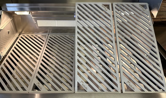 LuxCut Laser Cut Culinary Grates for 3,4,5 burner grills made of durable stainless steel with diagonal slotted design