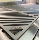 Close-up of LuxCut Laser Cut Culinary Grates by KoKoMo made from 304 stainless steel for 3,4, and 5 burner grills