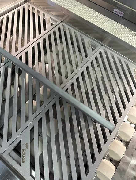 LuxCut Laser Cut Culinary Grates made of 304 stainless steel with diagonal precision cuts for 3,4,5 burner KoKoMo grills