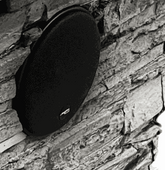 Blazing Beats Fire table sound-activated fire feature with granite top and stone base