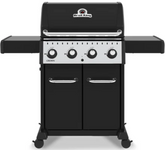 Broil King CROWN 420 professional-grade gas grill with four control knobs and side shelves