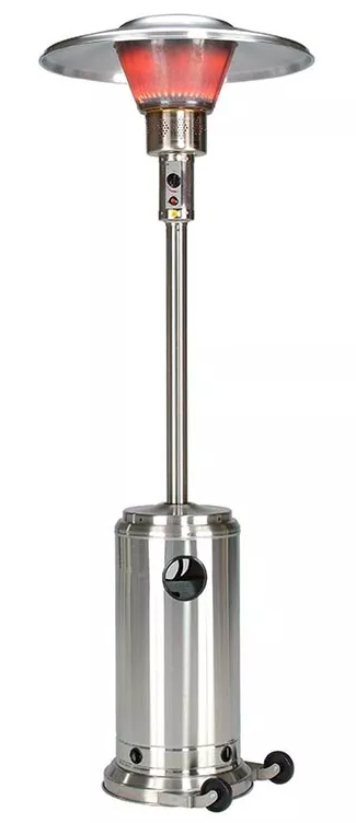 Schwank Portable Stainless Steel outdoor propane patio heater with wheels and conical burner