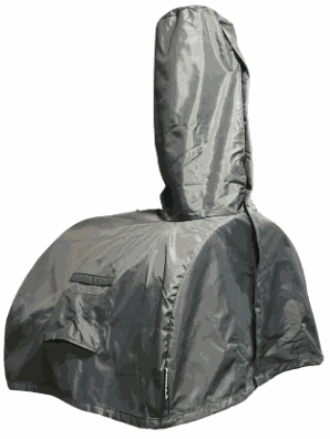 Traditional 25" Dual Fueled pizza oven with gas and wood power cover in gray